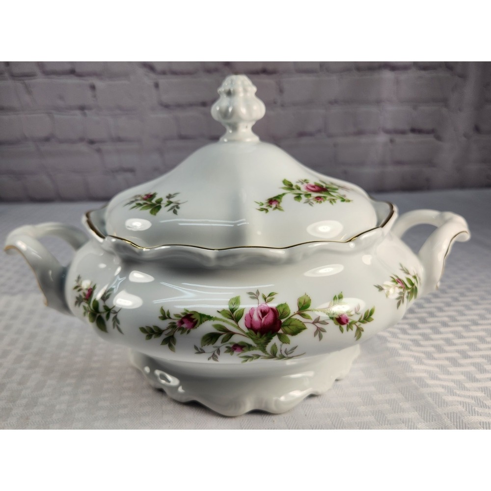 Vintage Johann Haviland Moss Rose Soup Tureen Covered Serving Dish W/ Lid Mint